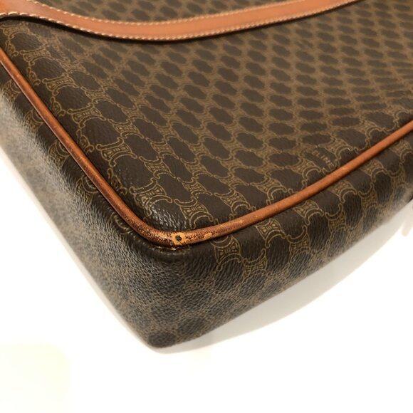 Celine Brown Macadam Bag Sku#85473 (one corner minor crack, rubbing) - Picture 6 of 16
